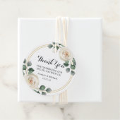 Moderne Elegante Witte Rose Bruiloft Bedankjes Labels (In situ)