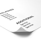 Moderne Elegante Witte Salon Prijslijst Service Me Poster (Hoek)