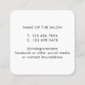 Moderne elegante witte schoonheidssalon afsprakenkaartje (Achterkant)