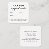 Moderne elegante witte schoonheidssalon afsprakenkaartje (Voorkant / Achterkant)