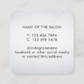 Moderne elegante witte schoonheidssalon afsprakenkaartje (Achterkant)