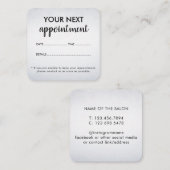 Moderne elegante witte schoonheidssalon afsprakenkaartje (Voorkant / Achterkant)