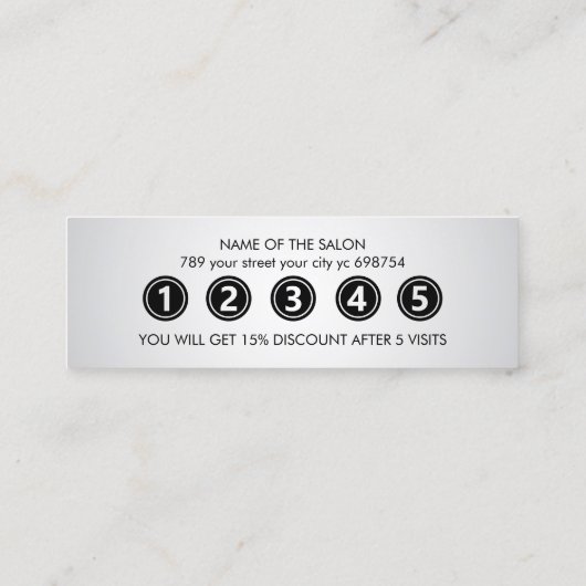 Moderne elegante witte schoonheidssalon klantenkaartje (Achterkant)