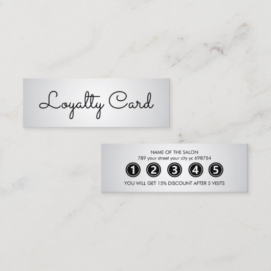 Moderne elegante witte schoonheidssalon klantenkaartje (Voorkant / Achterkant)