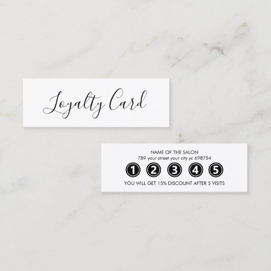 Moderne elegante witte schoonheidssalon klantenkaartje (Voorkant / Achterkant)
