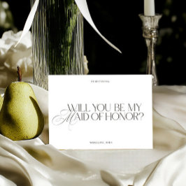 Moderne Elegante Witte Trouvrouwe Voorstelkaart Kaart