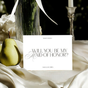 Moderne Elegante Witte Trouvrouwe Voorstelkaart Kaart