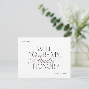 Moderne Elegante Witte Trouvrouwe Voorstelkaart Kaart