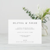 Moderne & Elegante Witte Uitnodiging voor Verlovin (Staand voorkant)