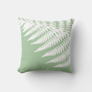 Moderne Elegante Witte Varen Licht Salie Groen Kussen