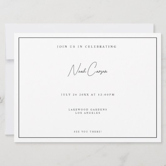 Moderne & Elegante witte vrijgezellenfeest kaarten (Achterkant)