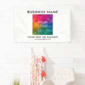 Moderne Elegante Witte Zakelijke Logo Aangepaste S Spandoek (Insitu)