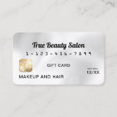 Moderne Elegante Witte Zijde Krediet Gift Kaart Visitekaartje (Voorkant)