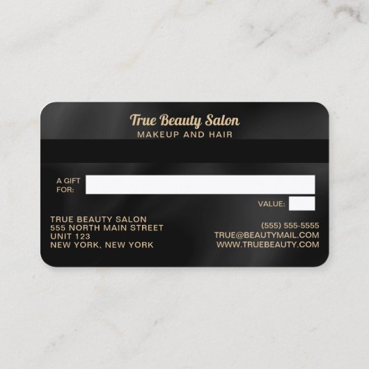 Moderne Elegante Witte Zijde Krediet Gift Kaart Visitekaartje (Achterkant)