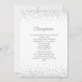 Moderne elegante witte zilver Glitter Receptie Kaart