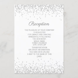 Moderne Elegante Witte Zilveren Glitter Ontvangst Kaart