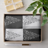 Moderne Elegante Witte Zwarte Kerstboom Tissuepapier (Geschenk)