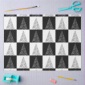 Moderne Elegante Witte Zwarte Kerstboom Tissuepapier (Craft)