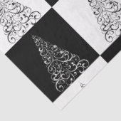 Moderne Elegante Witte Zwarte Kerstboom Tissuepapier (Detail)