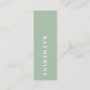Moderne elegante zachte groene minimalistische fot mini visitekaartje