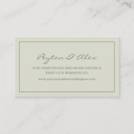 Moderne Elegante Zachte Salie Groene Trouwwebsite Visitekaartje