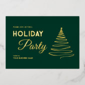 Moderne elegante zakelijke feestdag rood goud folie uitnodiging (Voorkant)