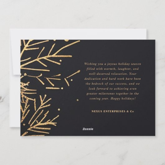 Moderne Elegante Zakelijke Kerstmis Feestdagenkaart (Achterkant)