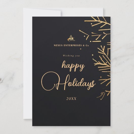 Moderne Elegante Zakelijke Kerstmiszaken Feestdagenkaart (Voorkant)