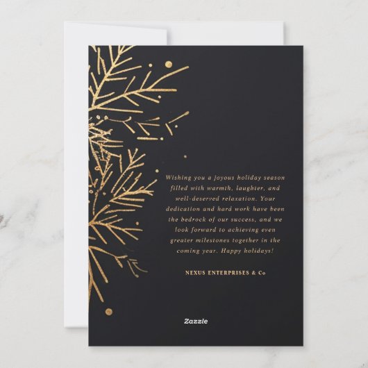 Moderne Elegante Zakelijke Kerstmiszaken Feestdagenkaart (Achterkant)