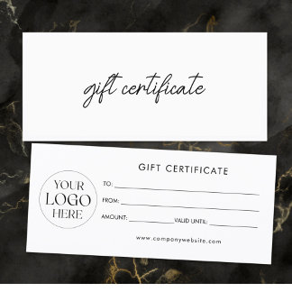 Moderne Elegante Zakelijke Logo Cadeaubon