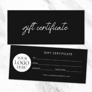 Moderne Elegante Zakelijke Logo Cadeaubon