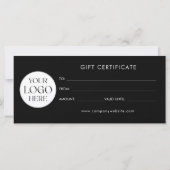 Moderne Elegante Zakelijke Logo Cadeaubon (Achterkant)