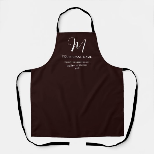 Moderne Elegante Zakelijke Naam Monogram Branding Schort (Voorkant)