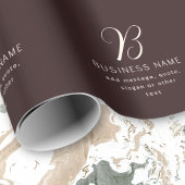 Moderne Elegante Zakelijke Naam Monogram | Donkerb Cadeaupapier