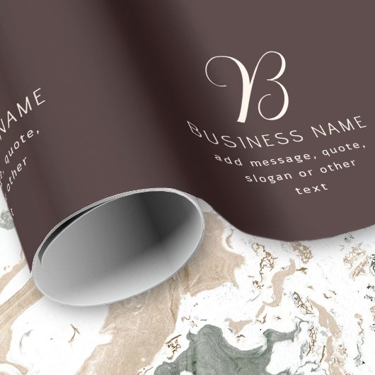 Moderne Elegante Zakelijke Naam Monogram | Donkerb Cadeaupapier