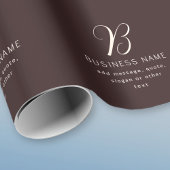 Moderne Elegante Zakelijke Naam Monogram | Donkerb Cadeaupapier