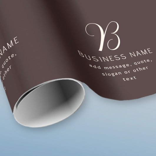 Moderne Elegante Zakelijke Naam Monogram | Donkerb Cadeaupapier