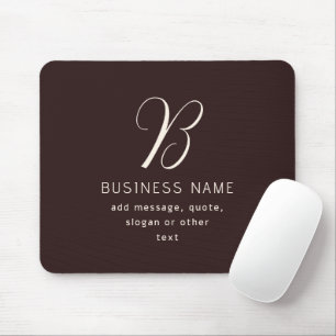 Moderne Elegante Zakelijke Naam Monogram Donkerb Muismat