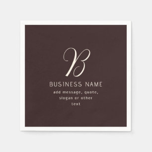 Moderne Elegante Zakelijke Naam Monogram   Donkerb Servet