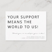 Moderne elegante zakelijke support bedankkaart visitekaartje (Voorkant)