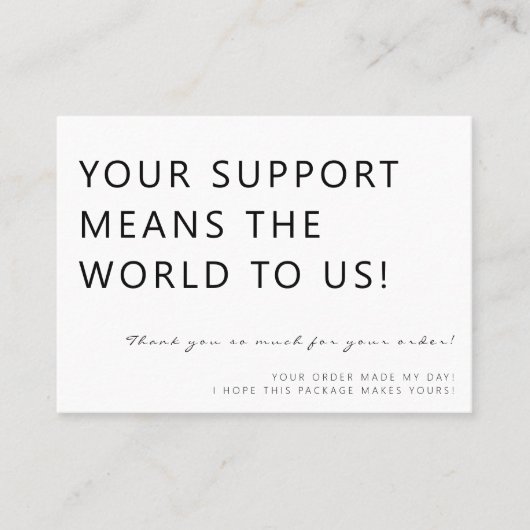 Moderne elegante zakelijke support bedankkaart visitekaartje (Voorkant)