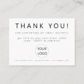 Moderne elegante zakelijke support bedankkaart visitekaartje (Achterkant)