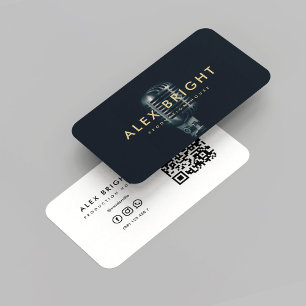 Moderne Elegante Zanger Productie QR Code Visitekaartje