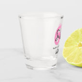 Moderne Elegante Zestig Roze 60ste Verjaardag Shot Glas (Links)