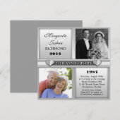 moderne elegante zilveren 25 jarig huwelijksjubile kaart (Voorkant / Achterkant)