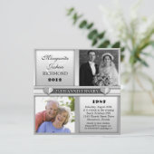 moderne elegante zilveren 25 jarig huwelijksjubile kaart (Staand voorkant)