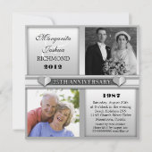 moderne elegante zilveren 25 jarig huwelijksjubile kaart (Voorkant)