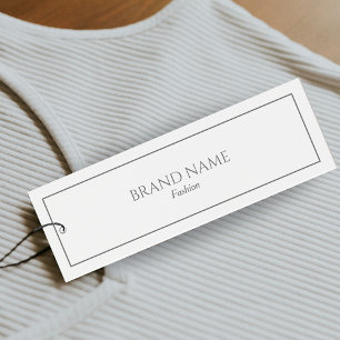 Moderne Elegante Zilveren en Witte Hanglabels Mini Visitekaartjes