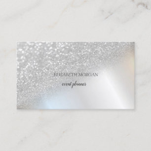 Moderne Elegante Zilveren Glitter Bokeh Ombre Visitekaartje