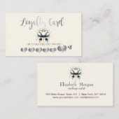 Moderne Elegante Zilveren Harten, Witte Lotus Klantenkaartje (Voorkant / Achterkant)